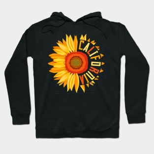 Yellow Sunflower Californian Summer United States California Hoodie